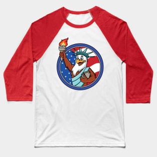 eagle cartoon liberty USA flag Baseball T-Shirt